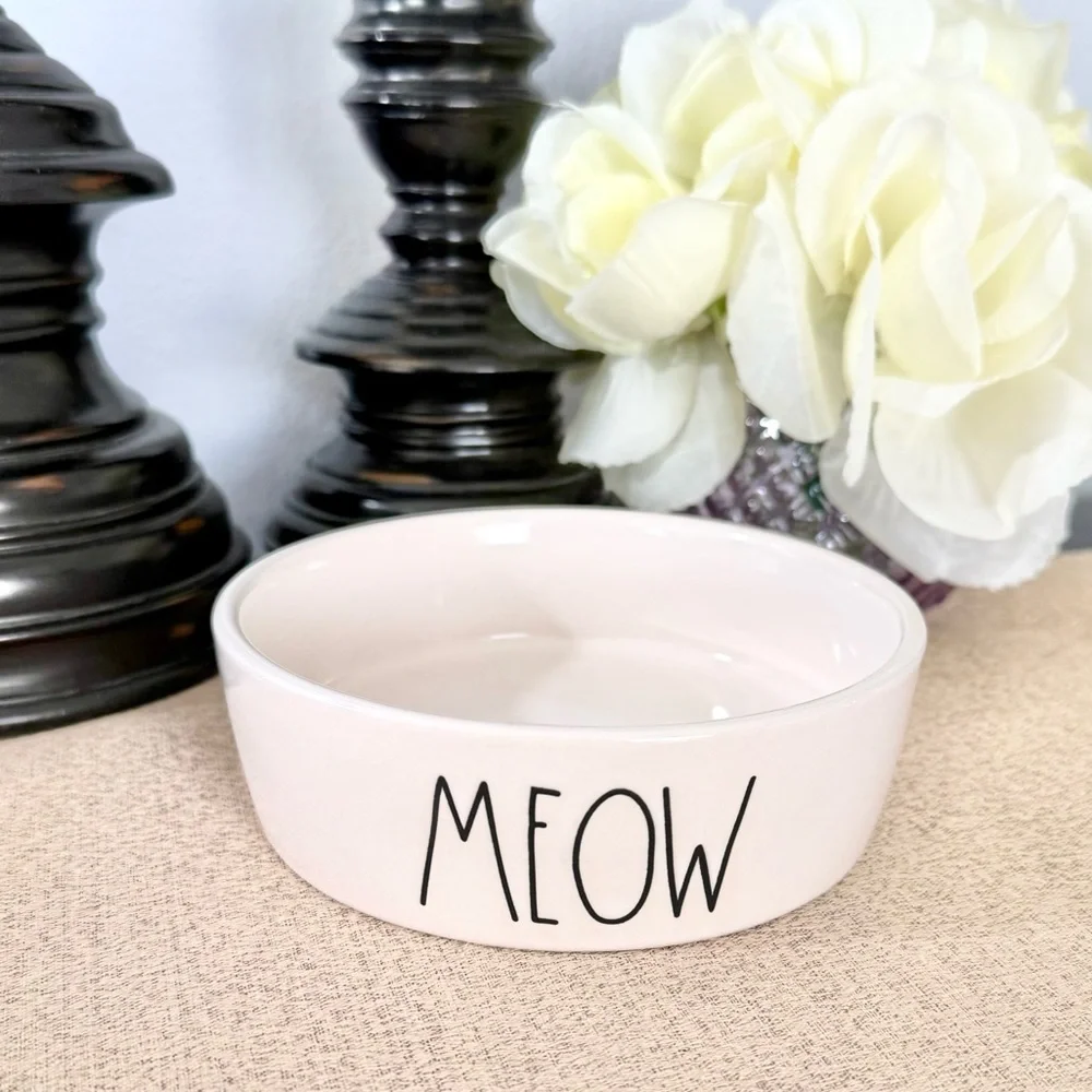 🆕Rae Dunn MEOW Ceramic Pet Bowl